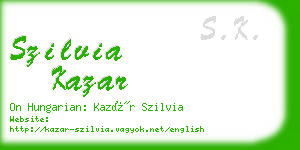 szilvia kazar business card